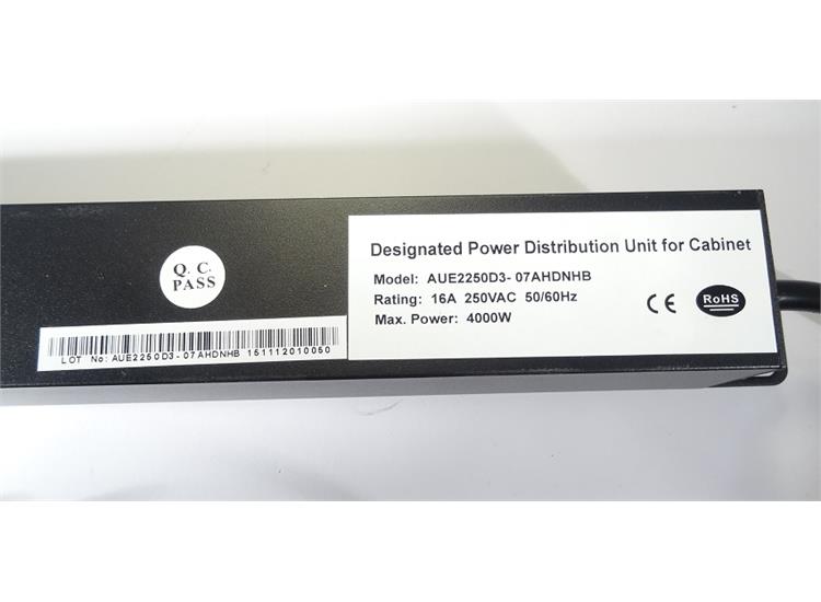 19 Powerlist 7X230 3m kabel m overspenningsvern 16A