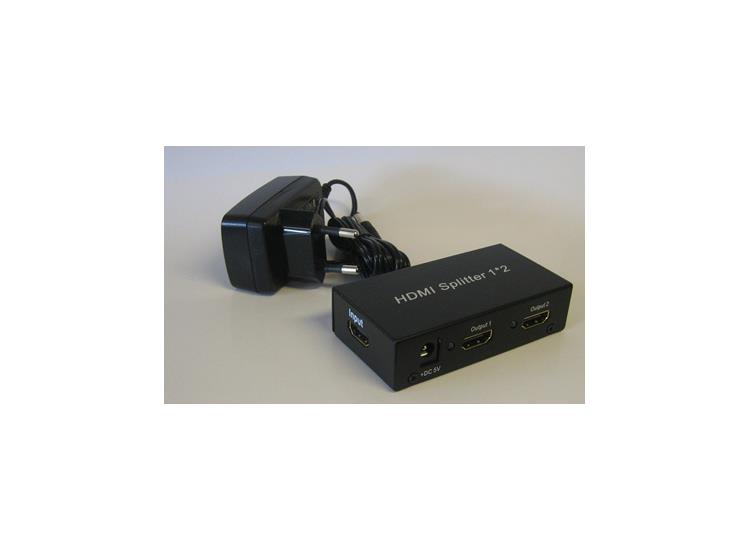 HDMI splitter/forsterker 1:2 inkl 220V adapter