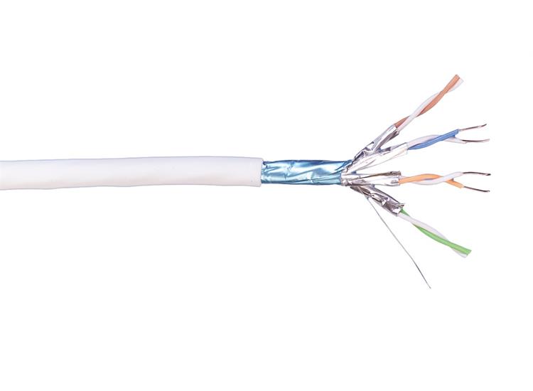Kabel Kat7  F/FTP NET LSZH Hvit rull:1000m