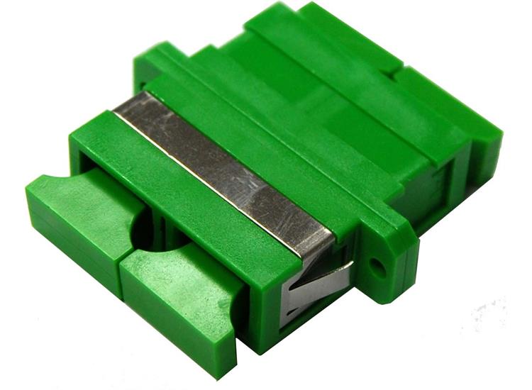 Paneladapter SC/APC Duplex SM keramisk hylse, grønn