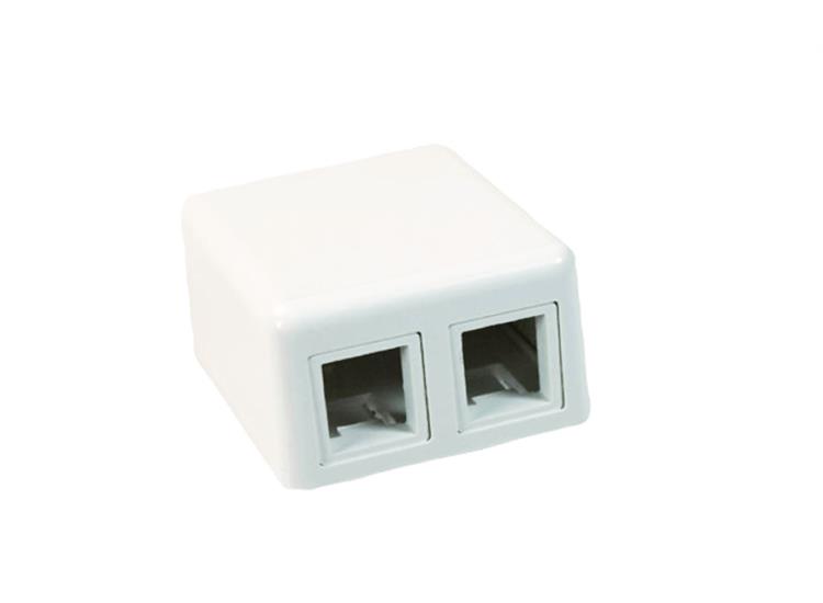 Påveggboks for 2xSL kontakt, hvit hvit  Liten boks